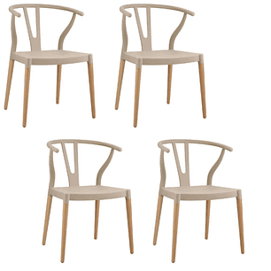 Pack 4 Sillas Wishbone - Polipropileno