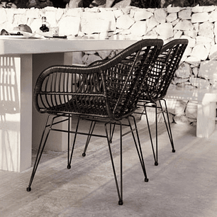 Butaca con Apoyabrazos de Terraza Rattan Grecia