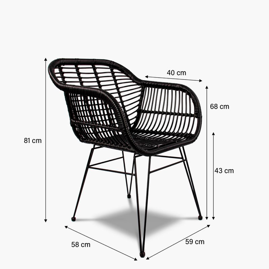 Butaca con Apoyabrazos de Terraza Rattan Grecia 3