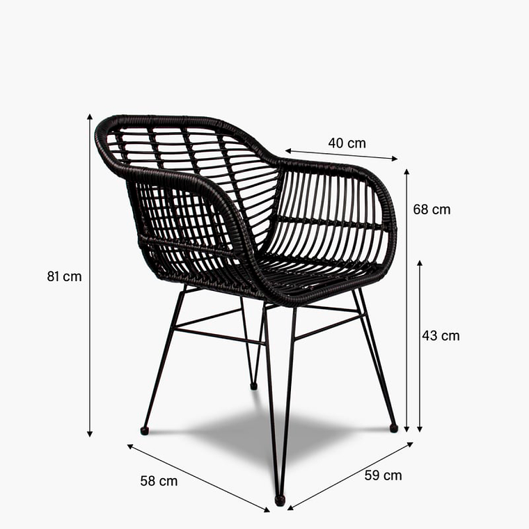 Butaca con Apoyabrazos de Terraza Rattan Grecia 3