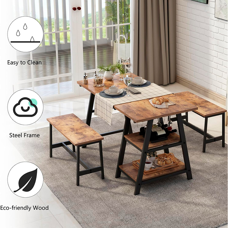 Comedor Industrial con Repisas y Banquetas 2