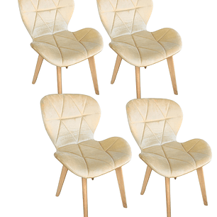 Pack 4 Sillas Mariposa Velvet 