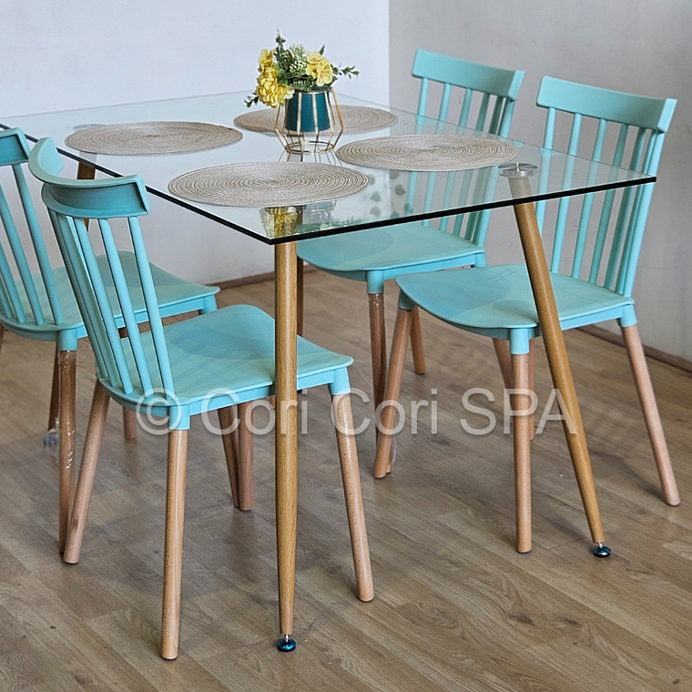 Comedor Rubi 120x80cms + 4 Sillas Windsor 18