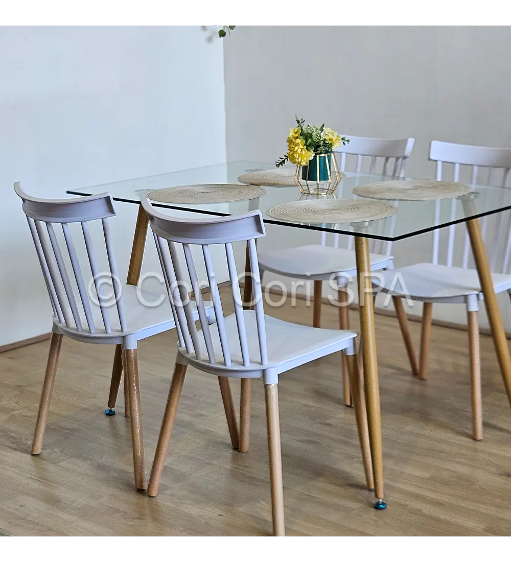 Comedor Rubi 130x80cms + 4 Sillas Windsor 