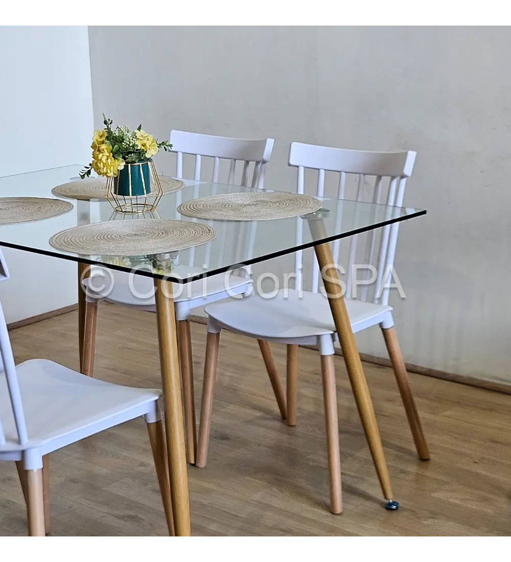 Comedor Rubi 130x80cms + 4 Sillas Windsor 