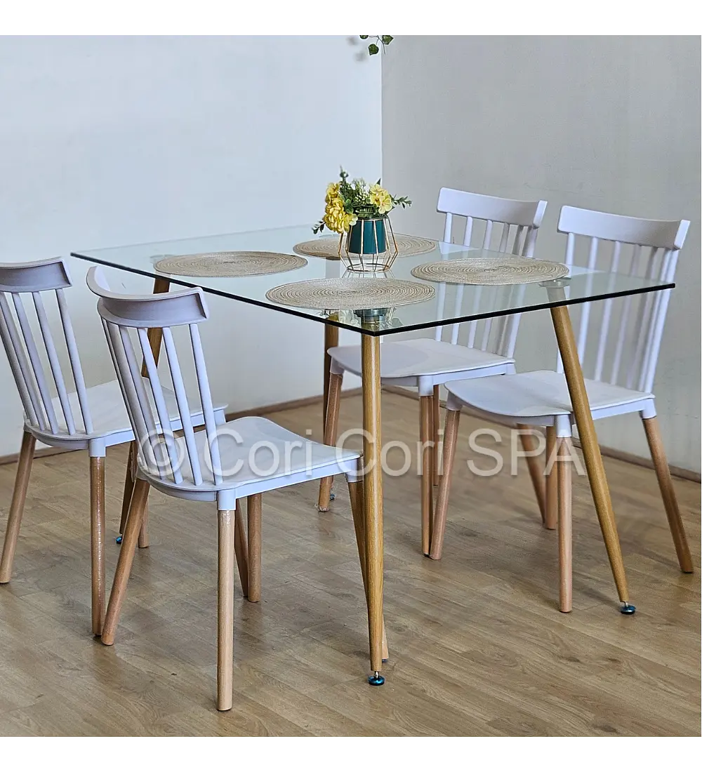 Comedor Rubi 130x80cms + 4 Sillas Windsor 
