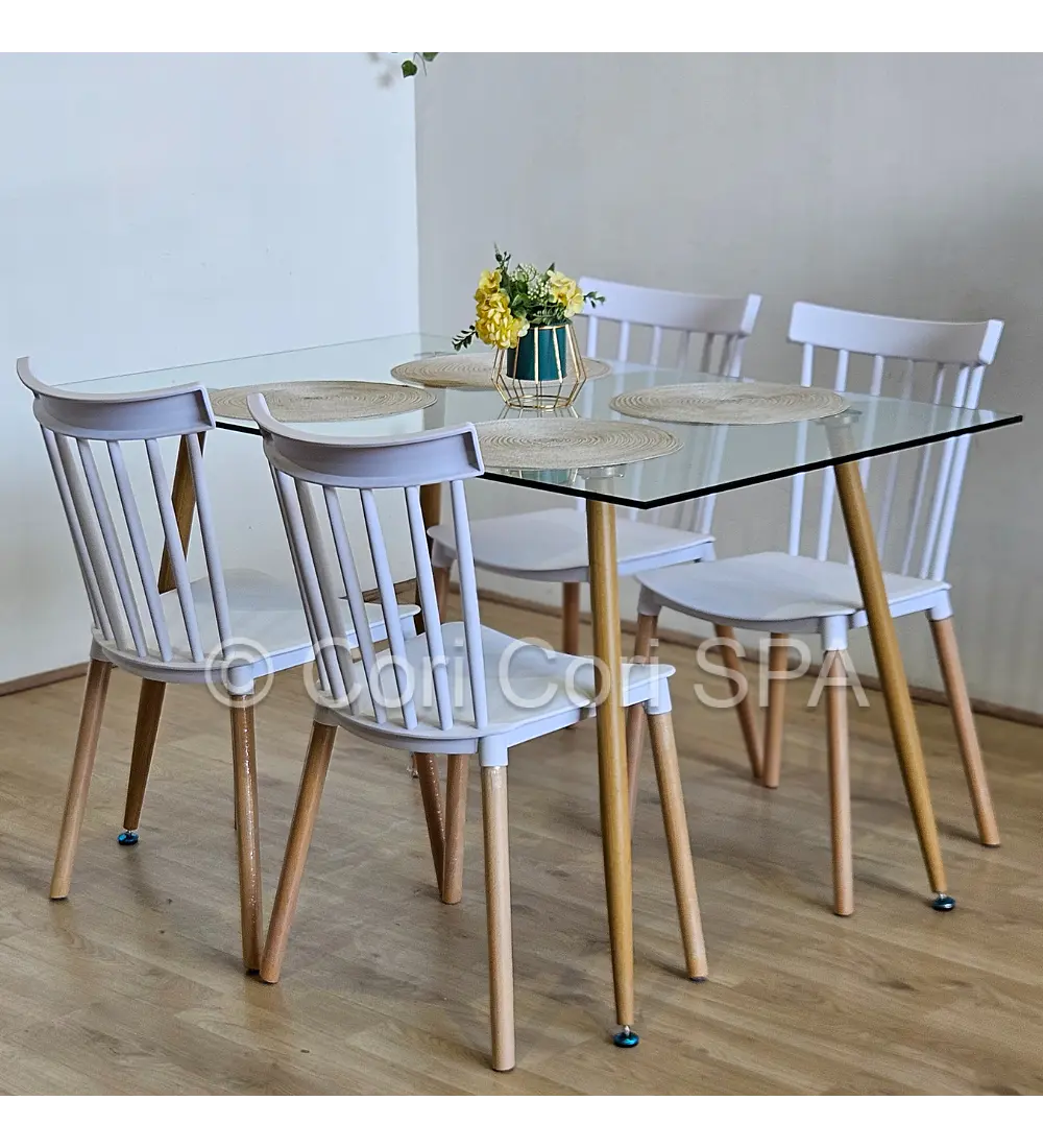 Comedor Rubi 130x80cms + 4 Sillas Windsor 