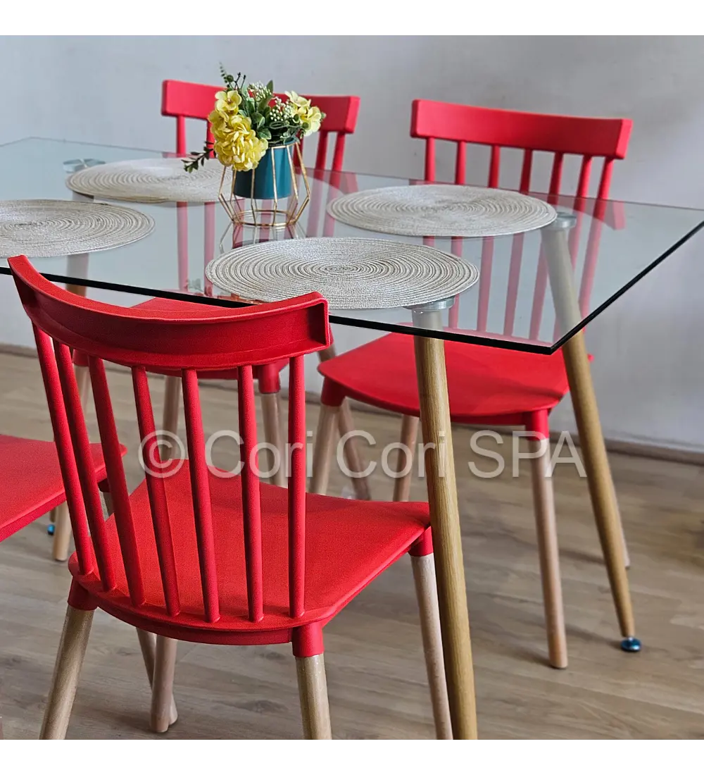 Comedor Rubi 130x80cms + 4 Sillas Windsor 
