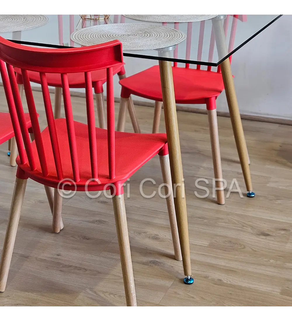 Comedor Rubi 130x80cms + 4 Sillas Windsor 