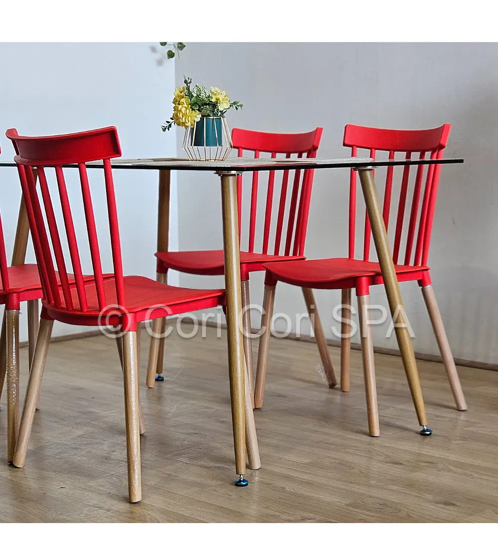 Comedor Rubi 130x80cms + 4 Sillas Windsor 