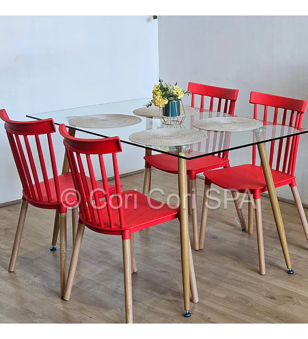 Comedor Rubi 130x80cms + 4 Sillas Windsor 