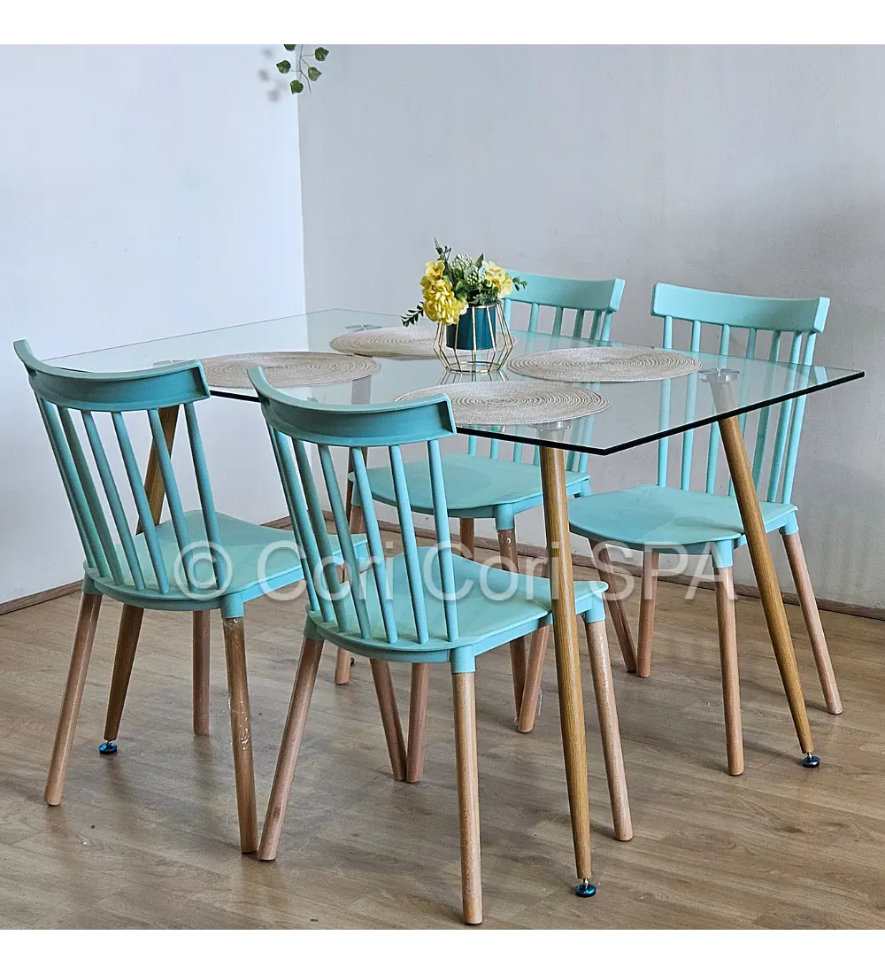 Comedor Rubi 130x80cms + 4 Sillas Windsor 