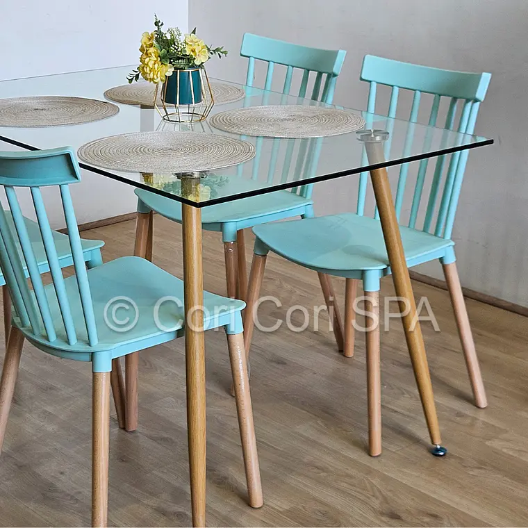 Comedor Rubi 130x80cms + 4 Sillas Windsor  24