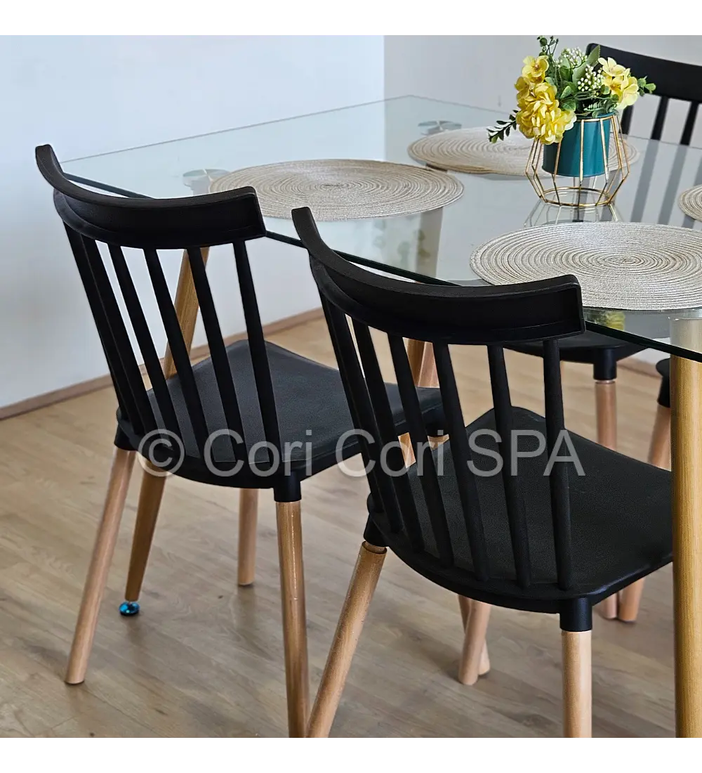 Comedor Rubi 130x80cms + 4 Sillas Windsor 