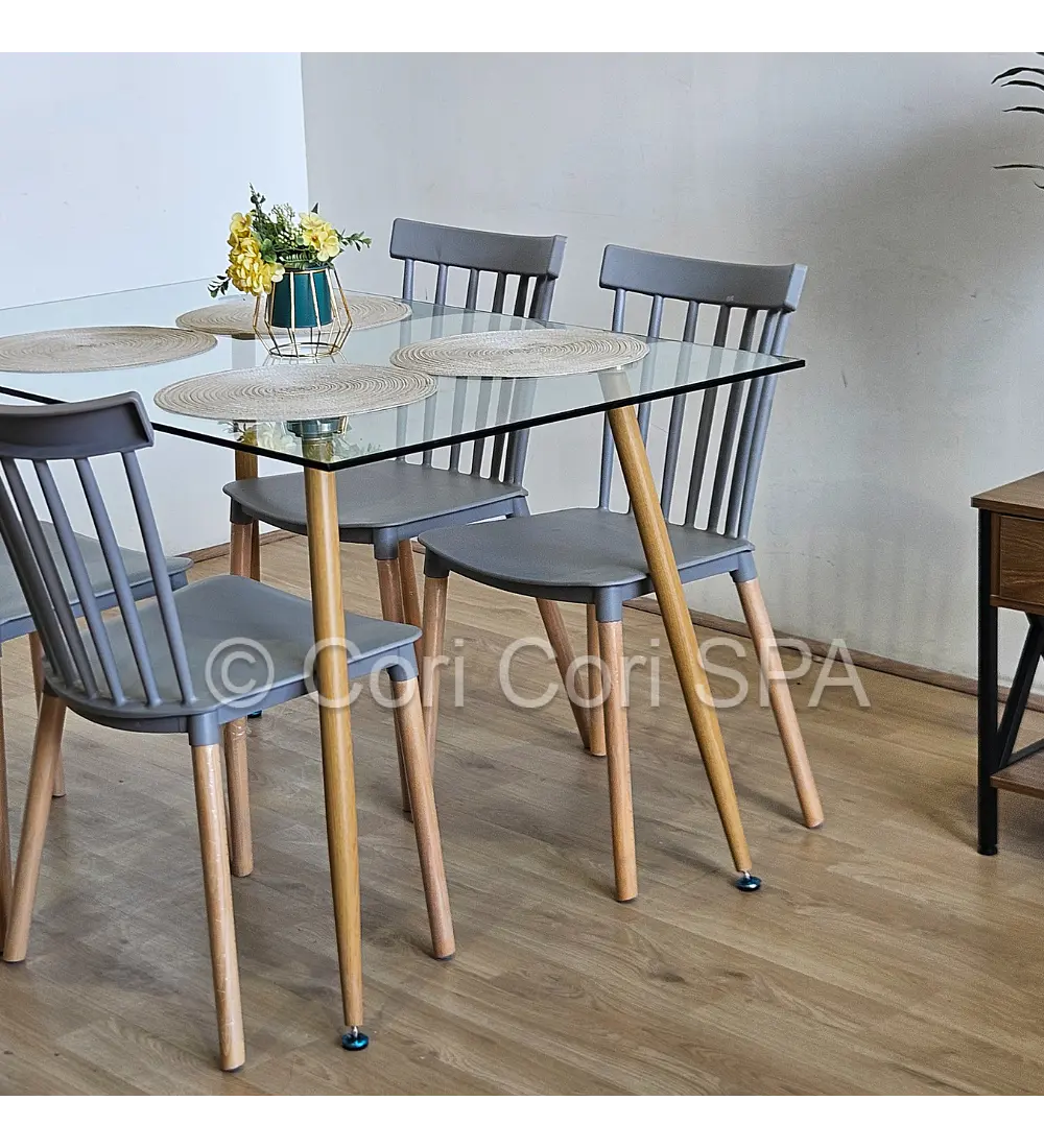 Comedor Rubi 130x80cms + 4 Sillas Windsor 