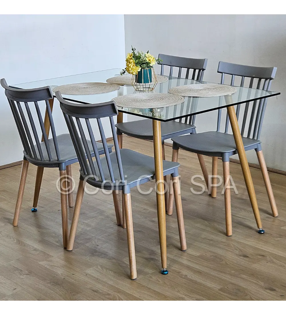 Comedor Rubi 130x80cms + 4 Sillas Windsor 