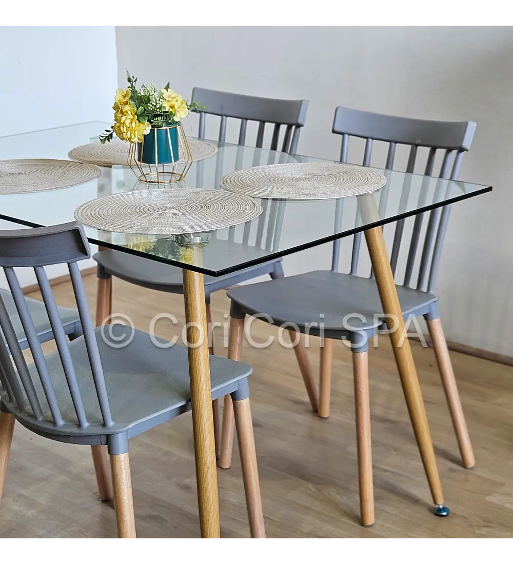 Comedor Rubi 130x80cms + 4 Sillas Windsor 