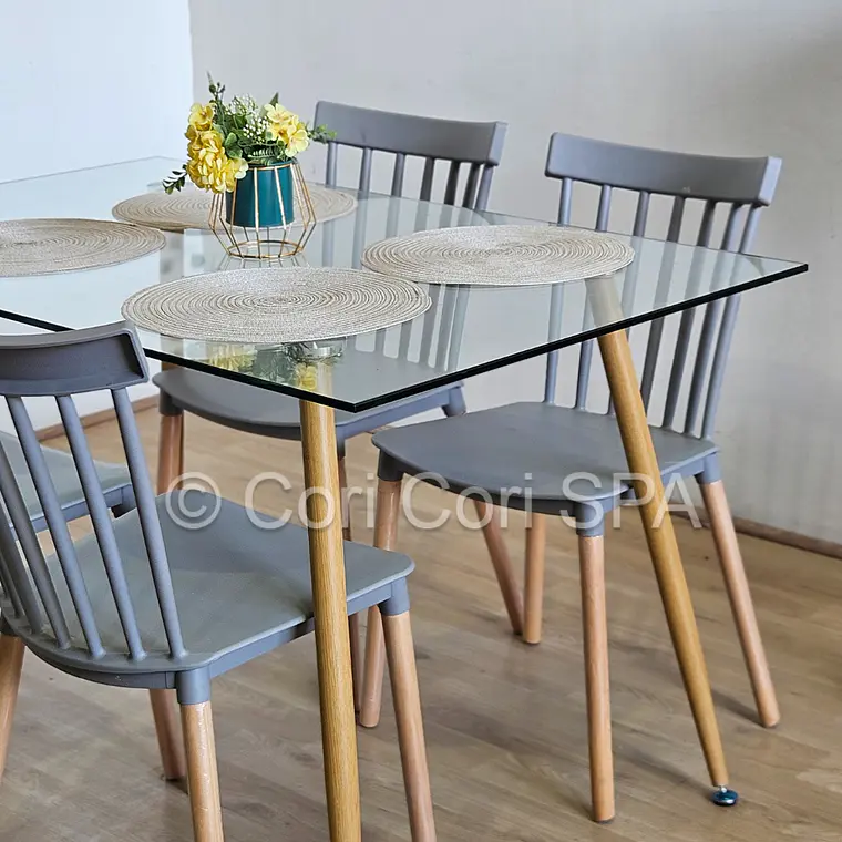 Comedor Rubi 130x80cms + 4 Sillas Windsor  35