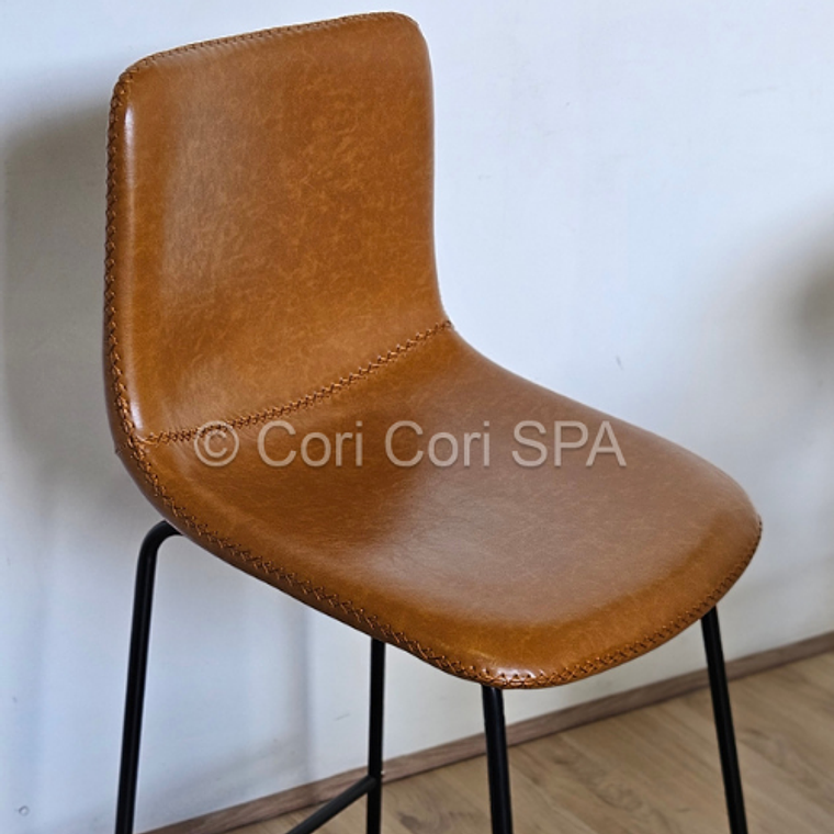 Taburete de bar Burgos de cuero y metal (Tipo industrial) 7