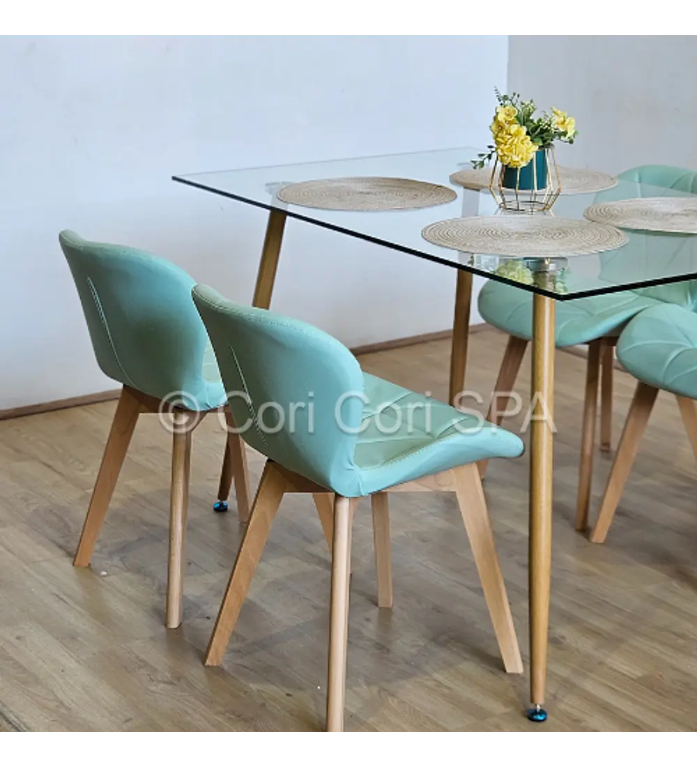 Comedor Rubi 120x80cms + 4 Sillas Mariposa Wood