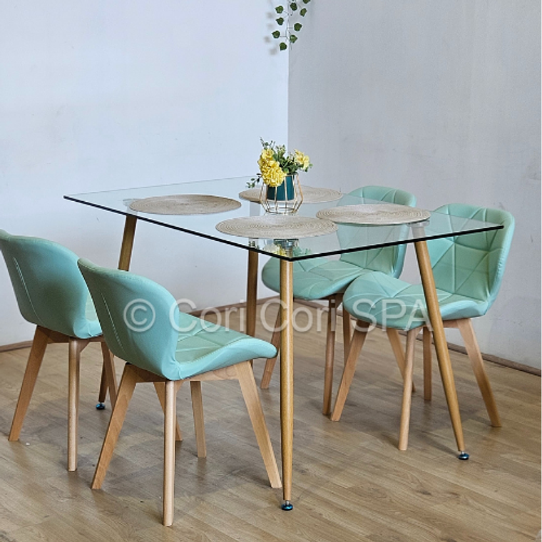 Comedor Rubi 120x80cms + 4 Sillas Mariposa Wood 2