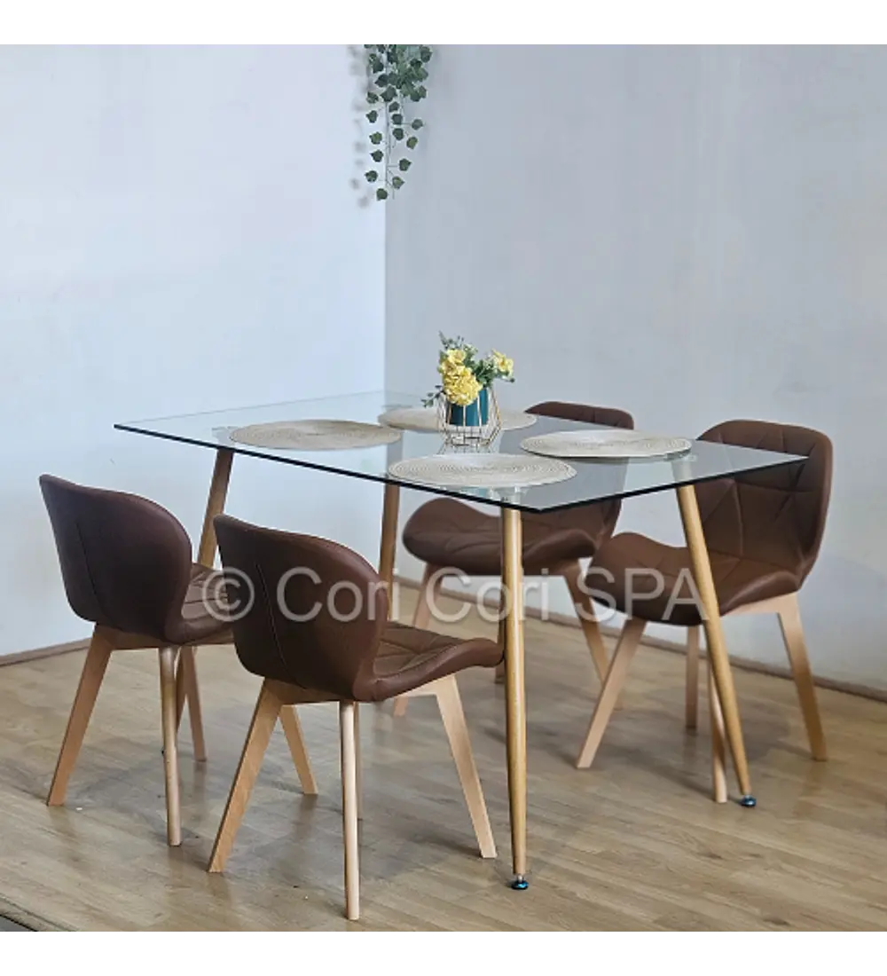 Comedor Rubi 120x80cms + 4 Sillas Mariposa Wood