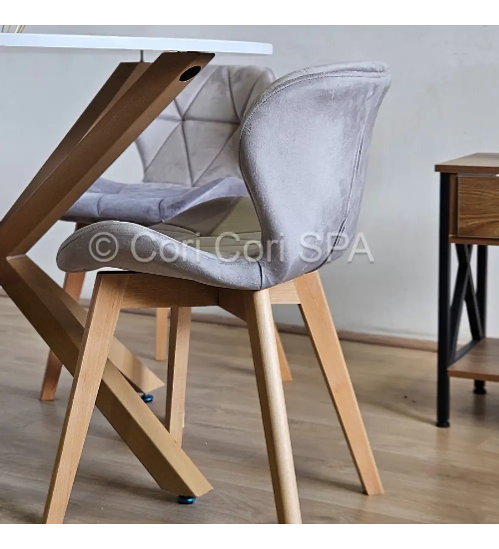 Comedor Warwick Melamina Blanca 100cm + 4 Sillas Mariposa Velvet