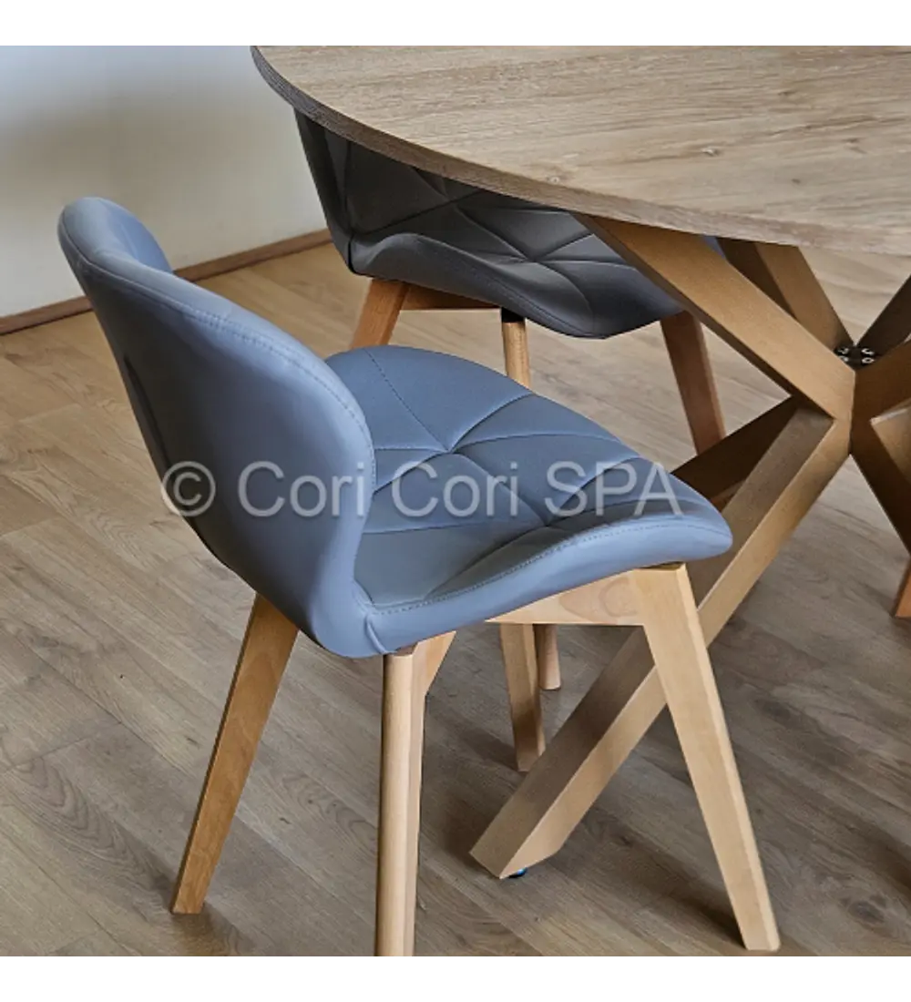 Comedor Warwick Melamina Wood 120cm + 4 Sillas Mariposa Ecocuero Wood