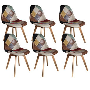 Pack 6 Sillas Patchwork DaVinci