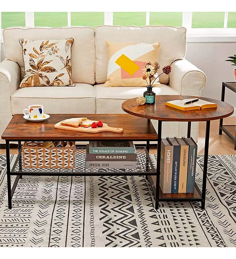 Set de Mesas de Centro Industrial en MDF - Diseño Dúo Modular