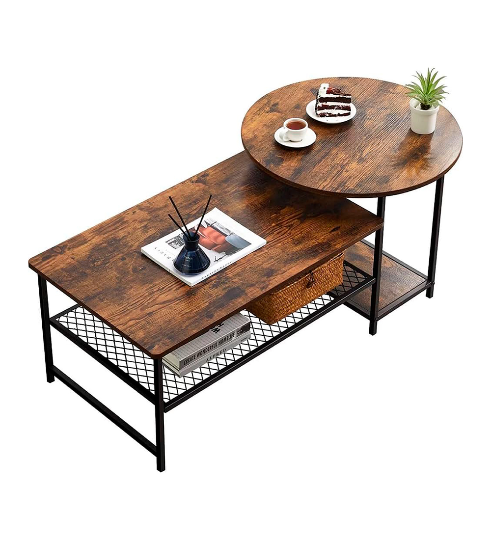 Set de Mesas de Centro Industrial en MDF - Diseño Dúo Modular