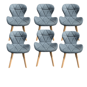 Pack 6 Sillas Mariposa Wood Lino