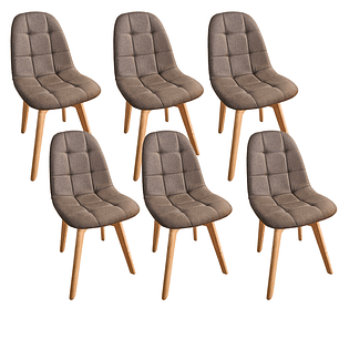 Pack 6 Sillas Capitonne Lino
