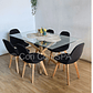 Comedor Madrid 140x80cms + 6 Sillas Capitonne Lino - Miniatura 10
