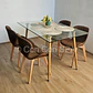 Comedor Rubi 130x80cms + 4 Sillas Mariposa Lino - Miniatura 1