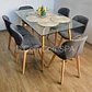 Comedor Rubi 130x80cms + 6 Sillas Mariposa Lino - Miniatura 1