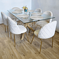Comedor Madrid 140x80cms + 6 Sillas Bread Gold Velvet - - Miniatura 1