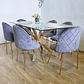 Comedor Madrid 140x80cms + 6 Sillas Bread Gold Velvet - - Miniatura 4
