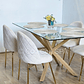 Comedor Madrid 140x80cms + 6 Sillas Bread Gold Velvet - - Miniatura 5