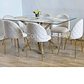 Comedor Madrid 140x80cms + 6 Sillas Bread Gold Velvet - - Miniatura 8