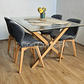 Comedor Medlock 140x90cms + 4 Sillas Mariposa Lino - Miniatura 2