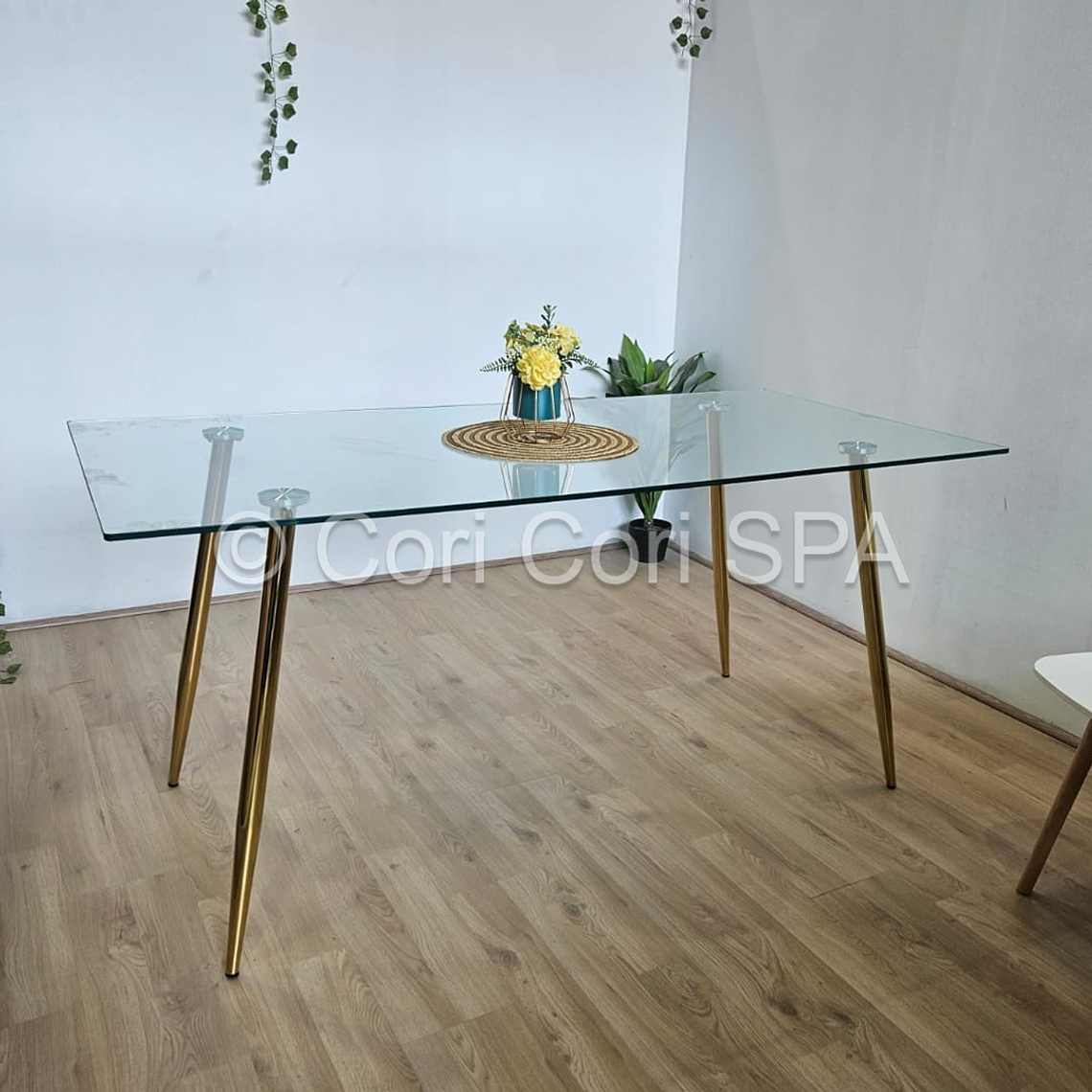 Comedor Mesa Rubi Gold 130x80 + 4 Sillas Cup 13