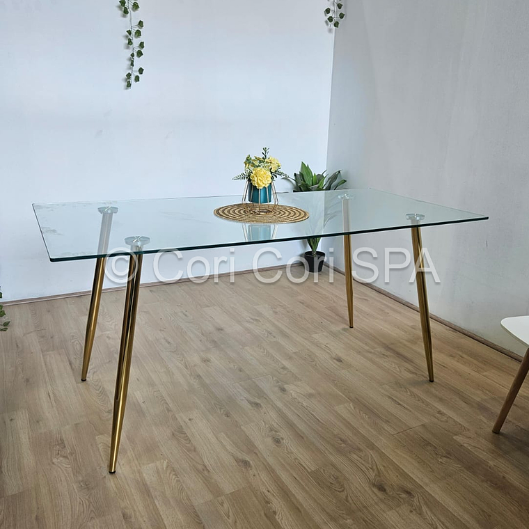 Comedor Mesa Rubi Gold 130x80 + 4 Sillas Cup 13