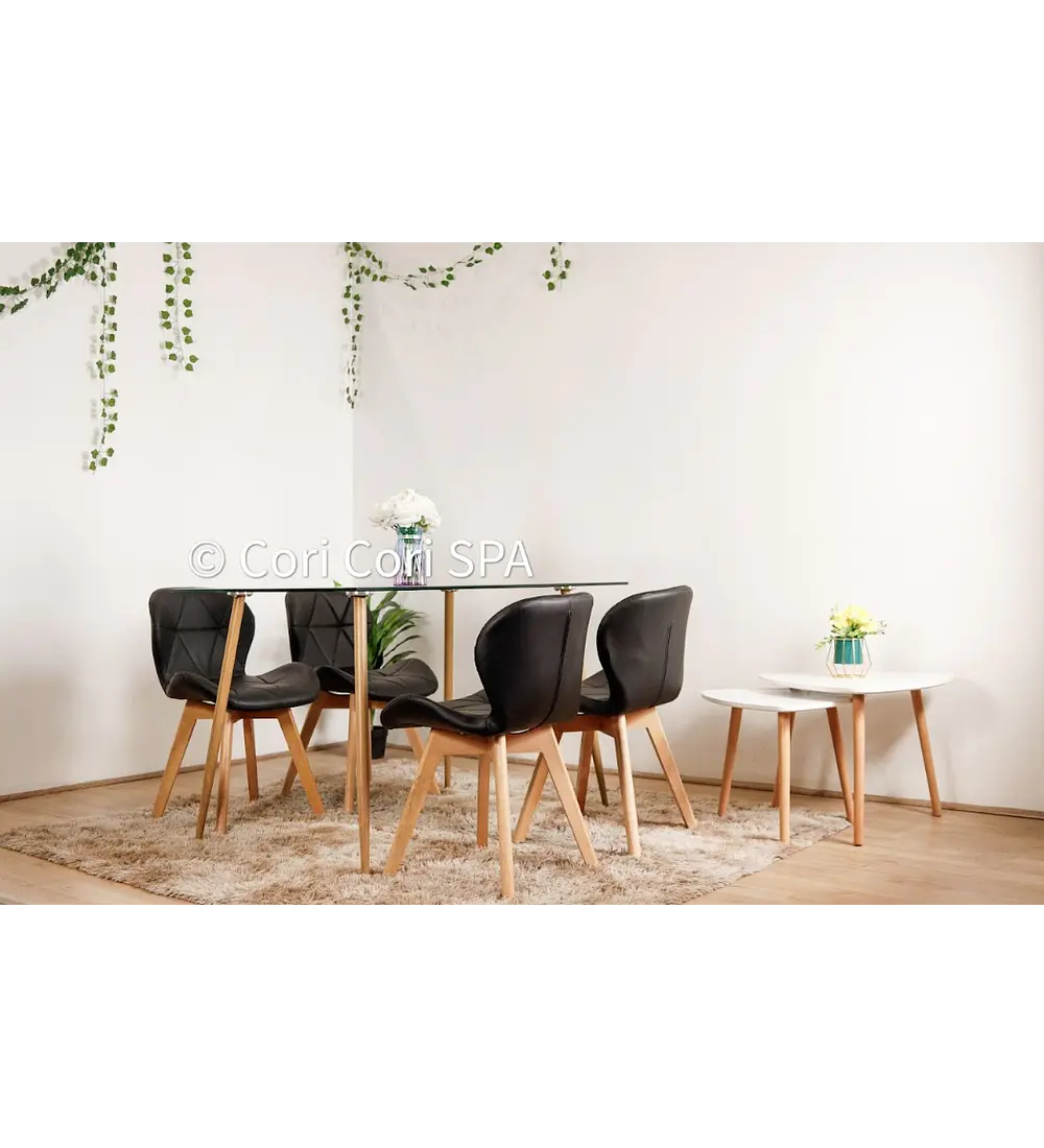Comedor Rubi 130x80cms + 4 Sillas Mariposa Wood