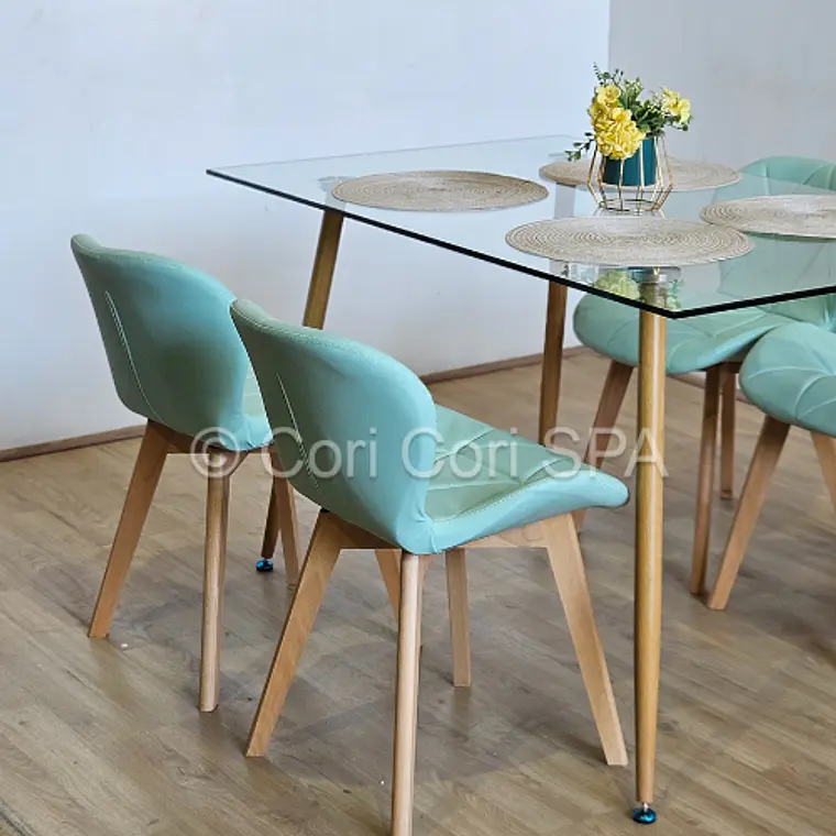 Comedor Rubi 130x80cms + 4 Sillas Mariposa Wood 13