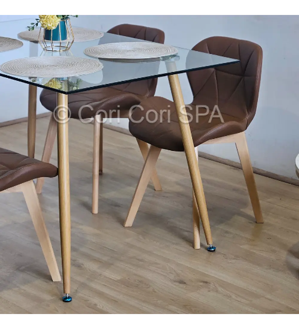 Comedor Rubi 130x80cms + 4 Sillas Mariposa Wood