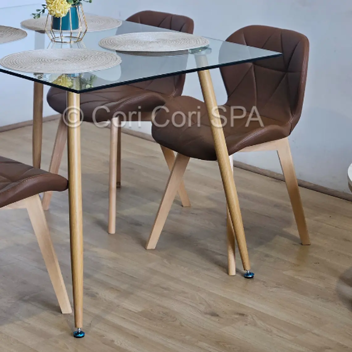 Comedor Rubi 130x80cms + 4 Sillas Mariposa Wood 14