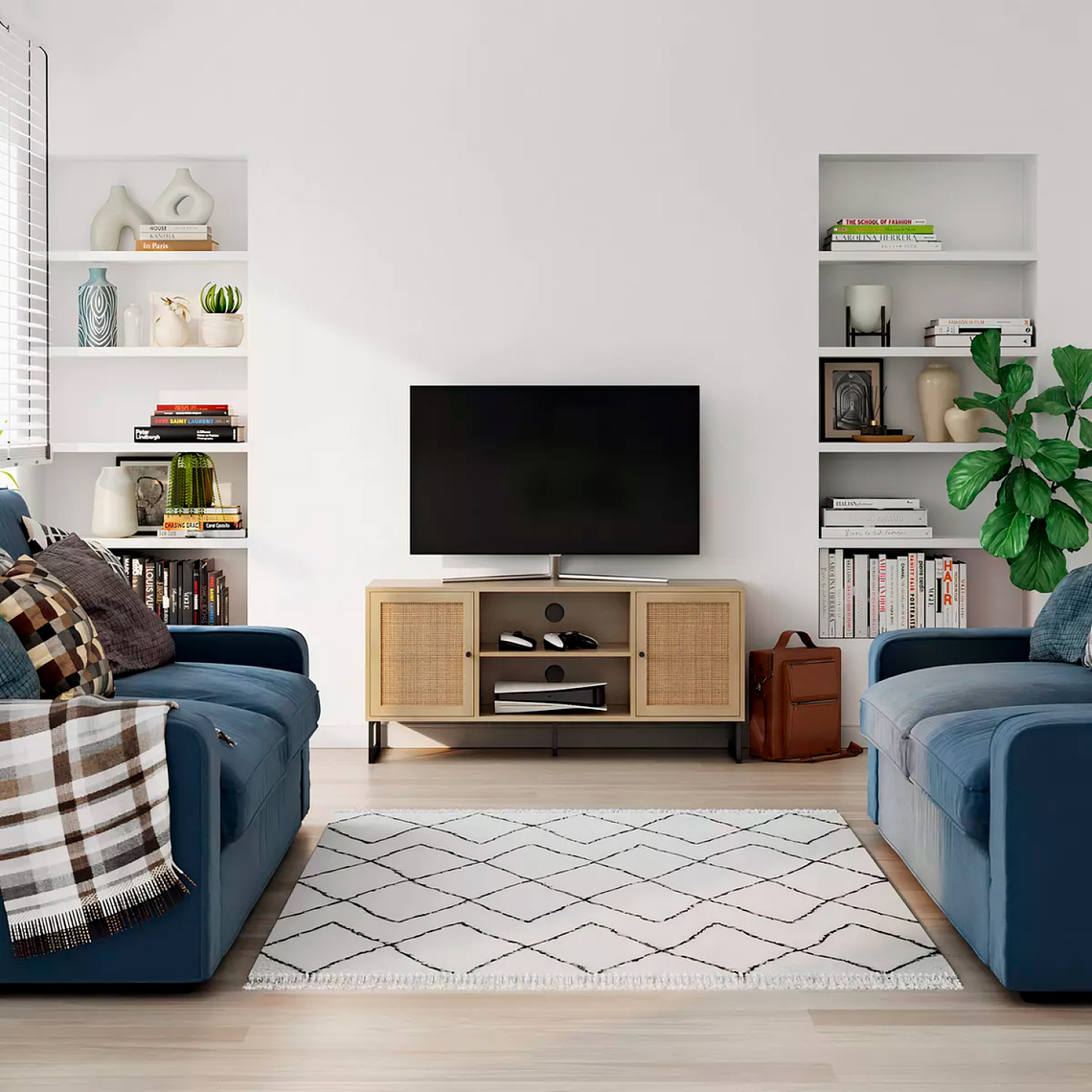 Rack de TV o Buffet Rattan Rustico Dos Puertas 5