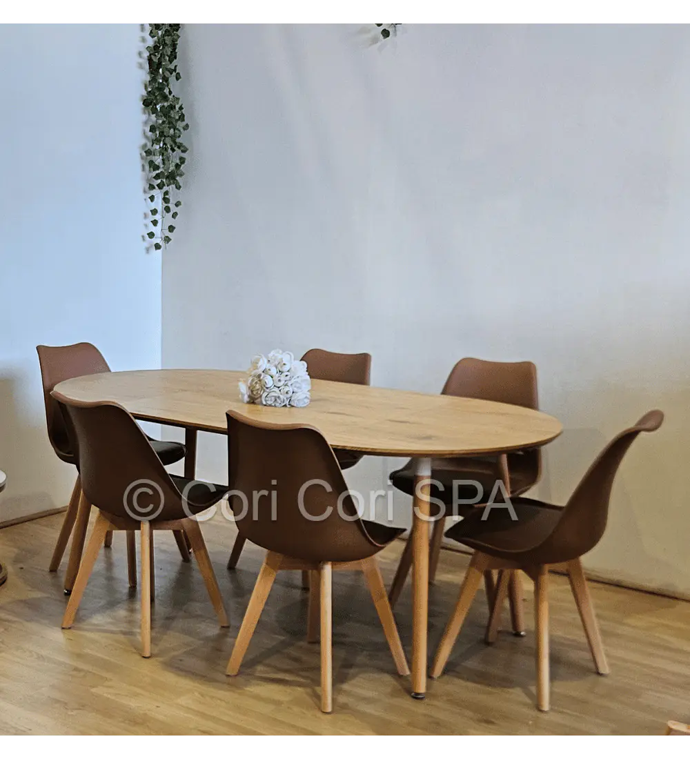 Comedor Mesa Expandible (100 - 180cms) + Sillas Tulip