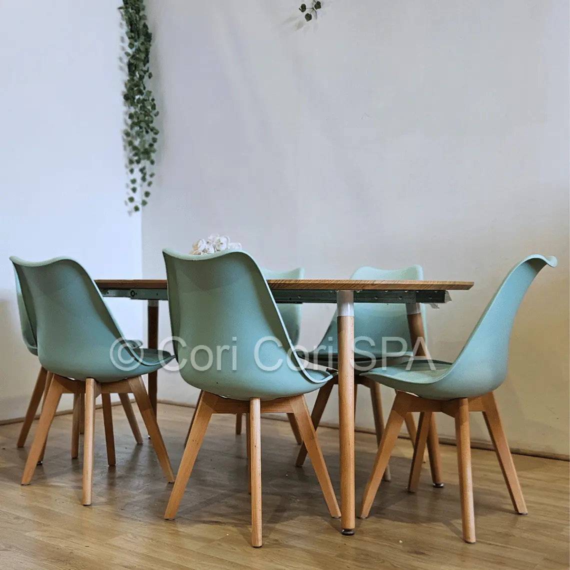 PREVENTA.- Comedor Mesa Expandible (100 - 180cms) + Sillas Tulip 14